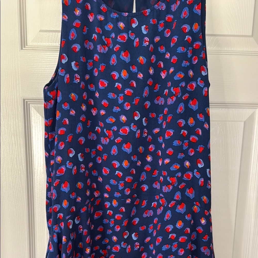 C&E blue chiffon patterned tank knee length dress - Picture 6 of 9